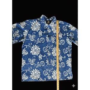 Vintage Reyn Spooner Hawaiian Shirt XL - Blue Reverse Print Floral-Spooner Kloth